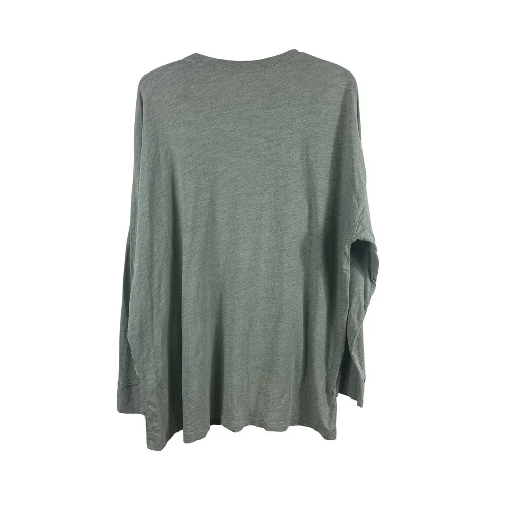 Natural Life Sage Green Long Sleeve Floral Graphic Print T-shirt O/S FLAW